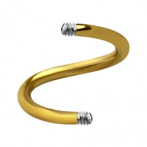 Gold Anodized Twisted Barbell Bar