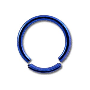 Grade 23 Titanium Labret / Segment Ring w/ Navy Blue Anodization