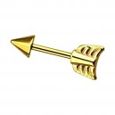 Helix- / Tragus-Schmuck Piercing Stahl 316L Eloxiert Golden Pfeil