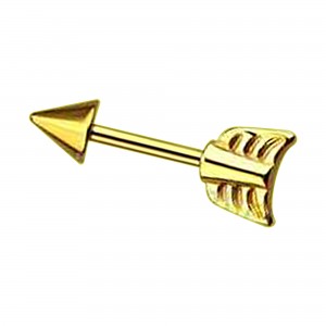 Helix- / Tragus-Schmuck Piercing Stahl 316L Eloxiert Golden Pfeil