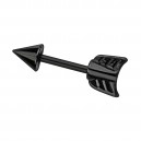 Helix- / Tragus-Schmuck Piercing Stahl 316L Eloxiert Schwarz Pfeil