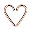 Rose Gold Plated 925 Silver Heartilage Helix Ring Heart