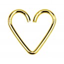 18K Gold Plated 925 Silver Cartilage Helix Ring Heart