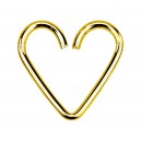 Herz Helix-Piercing Knorpel 925 Silber Plattiert 18 Karat Gold