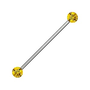 Industrial-Piercing Acryl Glitzernd Kugeln Gelb