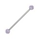Glittering Light Purple Balls Acrylic Industrial Piercing Barbell Ring