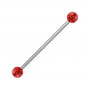 Industrial-Piercing Acryl Glitzernd Kugeln Rot
