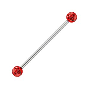 Industrial-Piercing Acryl Glitzernd Kugeln Rot