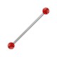 Glittering Red Balls Acrylic Industrial Piercing Barbell Ring