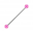 Industrial-Piercing Acryl Glitzernd Kugeln Dunkelrosa