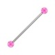 Glittering Dark Pink Balls Acrylic Industrial Piercing Barbell Ring