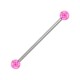 Industrial-Piercing Acryl Glitzernd Kugeln Dunkelrosa