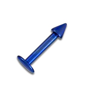 Piercing Tragus / Labret Titanio Grado 23 Anodizado Azul Marino Spike