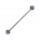Industrial-Piercing Acryl Glitzernd Kugeln Blau Grau