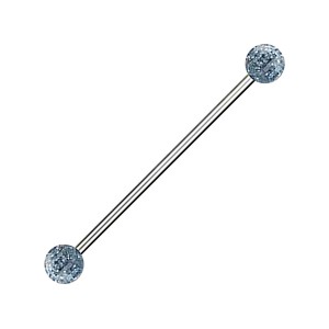 Industrial-Piercing Acryl Glitzernd Kugeln Blau Grau