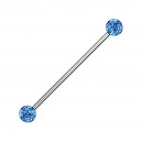 Glittering Light Blue Balls Acrylic Industrial Piercing Barbell Ring