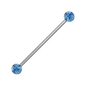 Industrial-Piercing Acryl Glitzernd Kugeln Hellblau