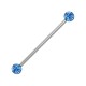 Glittering Light Blue Balls Acrylic Industrial Piercing Barbell Ring
