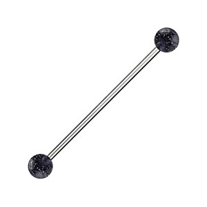 Industrial-Piercing Acryl Glitzernd Kugeln Schwarz