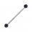 Industrial-Piercing Acryl Glitzernd Kugeln Schwarz