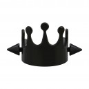 Black Anodized Crown Helix Piercing Jewel Ring w/ Two Spikes