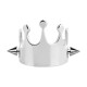 Metallized Crown Helix Piercing Jewel Ring w/ Two Spikes