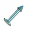 Labret- / Tragus-Piercing Titan Grad 23 Eloxiert Hellblau Spitze