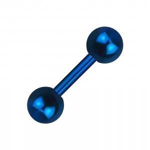 Joya Piercing Hélix / Tragus Barbell Anodizado Azul Bolas