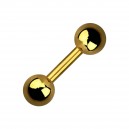 Gold Anodized Helix/Tragus Piercing Jewel Barbell w/ Balls