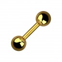 Tragus- / Helix-Piercing-Schmuck Barbell Eloxiert Golden Kugeln