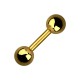 Tragus- / Helix-Piercing-Schmuck Barbell Eloxiert Golden Kugeln