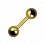 Gold Anodized Helix/Tragus Piercing Jewel Barbell w/ Balls