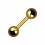 Tragus- / Helix-Piercing-Schmuck Barbell Eloxiert Golden Kugeln