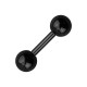 Tragus- / Helix-Piercing-Schmuck Barbell Blackline Eloxiert Schwarz Kugeln