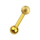 Anodized Tragus/Helix Piercing Ring Barbell w/ Gold Shiny Effect Ball