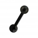 Anodized Tragus/Helix Piercing Ring Barbell w/ Black Shiny Effect Ball
