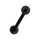 Anodized Tragus/Helix Piercing Ring Barbell w/ Black Shiny Effect Ball