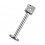 316L Surgical Steel Tragus / Labret Piercing Bar Stud w/ Dice