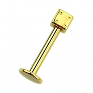 Lippen- / Labret-Piercing Eloxiert Golden Würfel