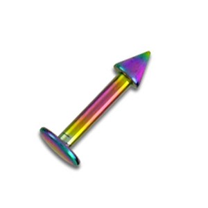 Labret- / Tragus-Piercing Titan Grad 23 Eloxiert Mehrfarbig Spitze