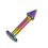 Labret- / Tragus-Piercing Titan Grad 23 Eloxiert Mehrfarbig Spitze