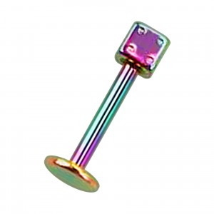 Lippen- / Labret-Piercing Eloxiert Mehrfarbig Würfel