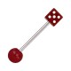 Piercing Langue Acrylique Boule & D&eacute; Rouge