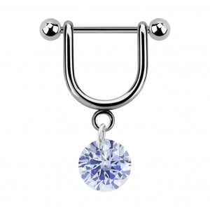 Helix-Piercing-Schmuck Steigb&uuml;gel Baumelnden Cubic Zirkonia Rund Blau