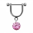 Helix-Piercing-Schmuck Steigb&uuml;gel Baumelnden Cubic Zirkonia Rund Rosa