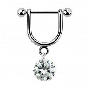 Helix-Piercing-Schmuck Steigbügel Baumelnden Cubic Zirkonia Rund Weiß
