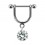 Stirrup Helix Piercing Ring Bar Jewel w/ Dangling White Round Cubic Zirconia