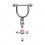 Stirrup Helix Piercing Ring Bar Jewel w/ Dangling Pink Christian Cross Zirconia
