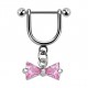 Helix-Piercing-Schmuck Steigbügel Baumelnden Zirkonia Schleife Rosa