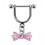 Helix-Piercing-Schmuck Steigb&uuml;gel Baumelnden Zirkonia Schleife Rosa